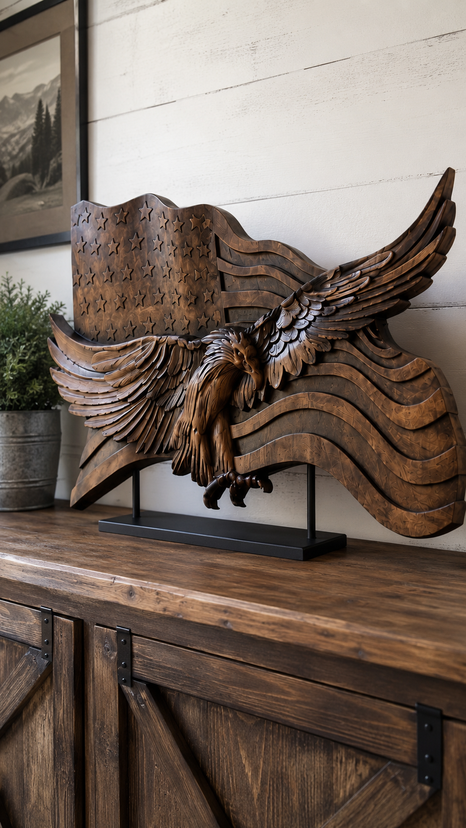 Eagle wooden flags